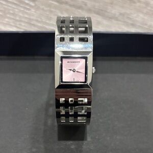 Burberry Silver Watch with Pink Dial